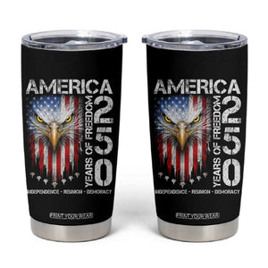 America 250 Years Of Freedom Tumbler Cup USA Anniversary Bald Eagle Patriotic Jets TS11 Black Print Your Wear