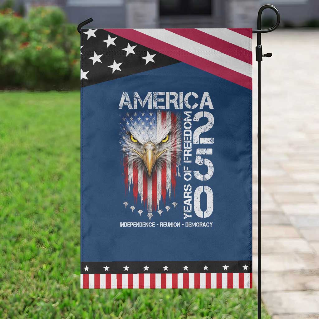 America 250 Years Of Freedom Patriotic Garden Flag USA Anniversary Bald Eagle Patriotic Jets TS11 Classic Blue Black Print Your Wear