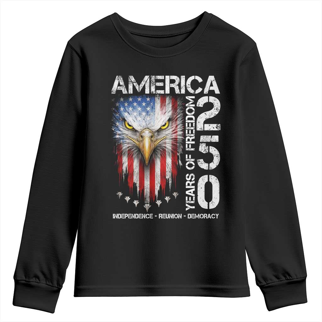 America 250 Years Of Freedom Youth Sweatshirt USA Anniversary Bald Eagle Patriotic Jets TS11 Black Print Your Wear