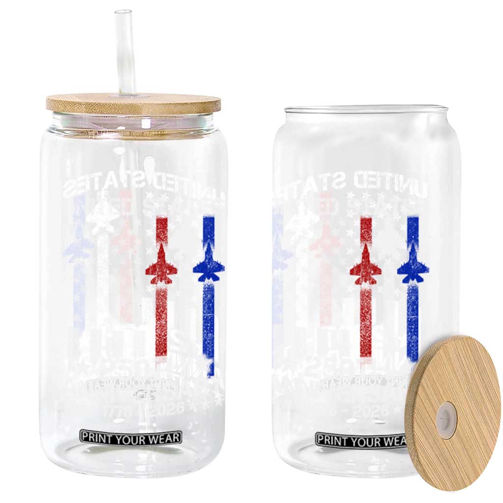 USA 250th Anniversary Glass Can Vintage American Flag Jets Semiquincentennial TS11 Print Your Wear