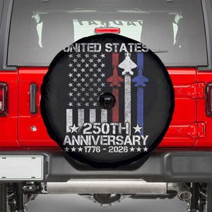 USA 250th Anniversary Spare Tire Cover Vintage American Flag Jets Semiquincentennial TS11 Black Print Your Wear