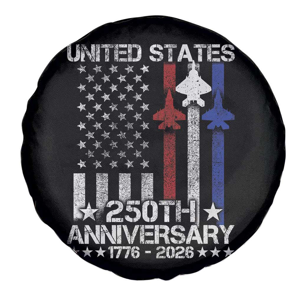 USA 250th Anniversary Spare Tire Cover Vintage American Flag Jets Semiquincentennial TS11 Print Your Wear