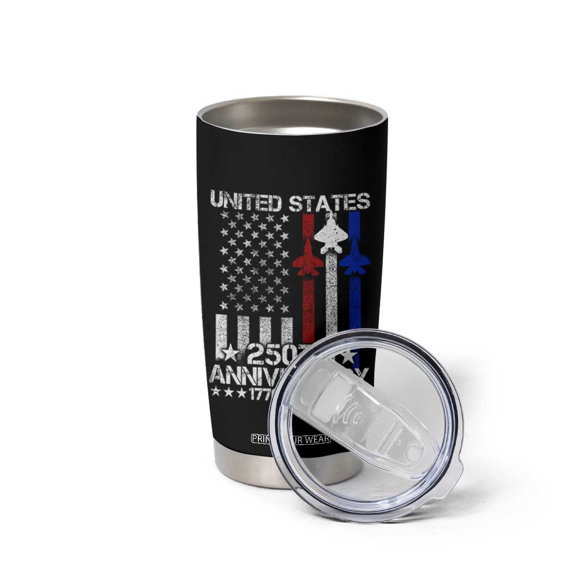USA 250th Anniversary Tumbler Cup Vintage American Flag Jets Semiquincentennial TS11 Print Your Wear