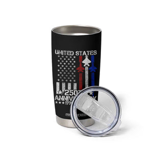 USA 250th Anniversary Tumbler Cup Vintage American Flag Jets Semiquincentennial TS11 Print Your Wear
