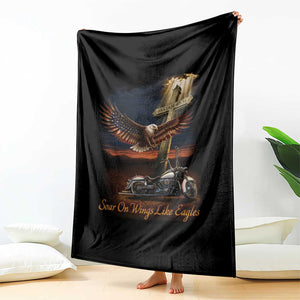 Soar On Wings Like Eagles Christian Throw Blanket Isaiah 40:31 Bible Verse Faith Motorcycle TS11 Print Your Wear