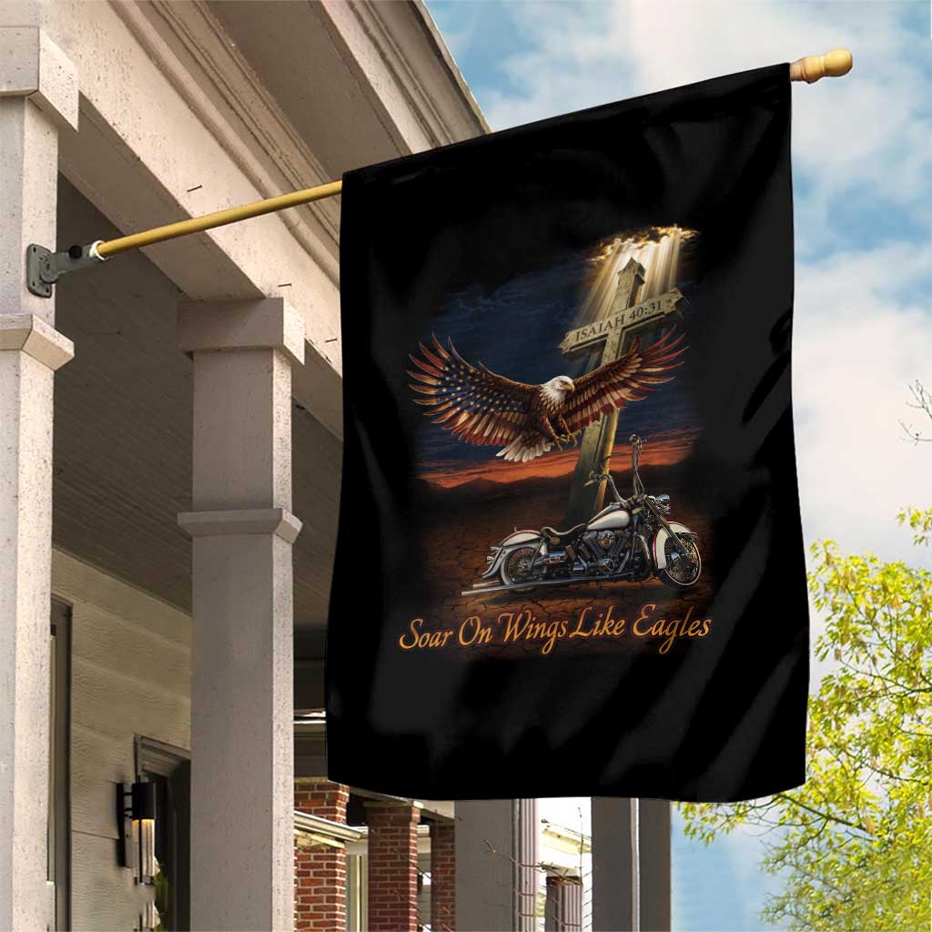 Soar On Wings Like Eagles Christian Garden Flag Isaiah 40:31 Bible Verse Faith Motorcycle TS11 Print Your Wear