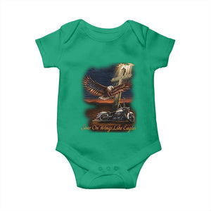Soar On Wings Like Eagles Christian Baby Onesie Isaiah 40:31 Bible Verse Faith Motorcycle TS11 Irish Green Print Your Wear