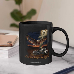 Soar On Wings Like Eagles Christian Coffee Mug Isaiah 40:31 Bible Verse Faith Motorcycle TS11 Print Your Wear