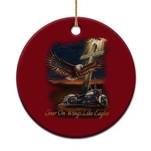 Soar On Wings Like Eagles Christian Ceramic Ornament Isaiah 40:31 Bible Verse Faith Motorcycle TS11 1pc Red Print Your Wear