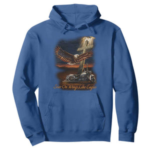 Soar On Wings Like Eagles Christian Hoodie Isaiah 40:31 Bible Verse Faith Motorcycle TS11 Royal Blue Print Your Wear