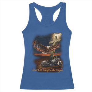 Soar On Wings Like Eagles Christian Racerback Tank Top Isaiah 40:31 Bible Verse Faith Motorcycle TS11 Royal Blue Print Your Wear