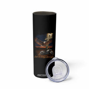 Soar On Wings Like Eagles Christian Skinny Tumbler Isaiah 40:31 Bible Verse Faith Motorcycle TS11 Print Your Wear