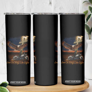 Soar On Wings Like Eagles Christian Skinny Tumbler Isaiah 40:31 Bible Verse Faith Motorcycle TS11 Print Your Wear