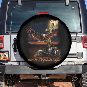 Soar On Wings Like Eagles Christian Spare Tire Cover Isaiah 40:31 Bible Verse Faith Motorcycle TS11 No hole Black Print Your Wear