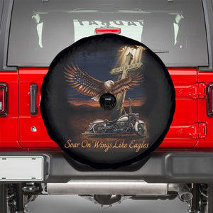 Soar On Wings Like Eagles Christian Spare Tire Cover Isaiah 40:31 Bible Verse Faith Motorcycle TS11 Black Print Your Wear
