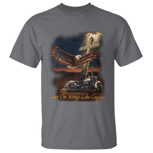 Soar On Wings Like Eagles Christian T Shirt Isaiah 40:31 Bible Verse Faith Motorcycle TS11 Charcoal Print Your Wear