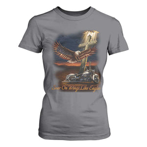 Soar On Wings Like Eagles Christian T Shirt For Women Isaiah 40:31 Bible Verse Faith Motorcycle TS11 Charcoal Print Your Wear