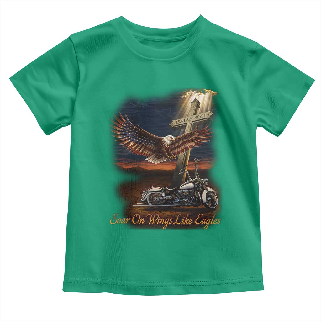 Soar On Wings Like Eagles Christian Toddler T Shirt Isaiah 40:31 Bible Verse Faith Motorcycle TS11 Irish Green Print Your Wear