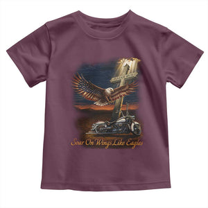 Soar On Wings Like Eagles Christian Toddler T Shirt Isaiah 40:31 Bible Verse Faith Motorcycle TS11 Maroon Print Your Wear