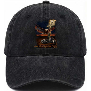 Soar On Wings Like Eagles Christian Washed Cotton Baseball Cap Isaiah 40:31 Bible Verse Faith Motorcycle TS11 Print Your Wear