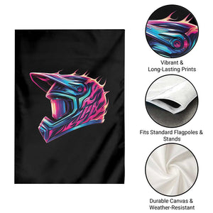Motocross Helmet Neon Flame Graphic Dirt Bike Racing Garden Flag TS11 Print Your Wear