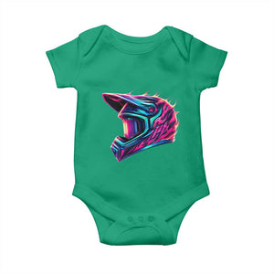 Motocross Helmet Neon Flame Graphic Dirt Bike Racing Baby Onesie TS11 Irish Green Print Your Wear