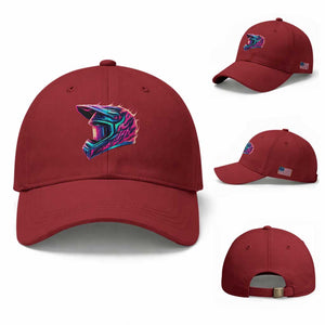 Motocross Helmet Neon Flame Graphic Dirt Bike Racing Baseball Cap TS11 Baseball Cap Universal Fit Cherry Red Print Your Wear