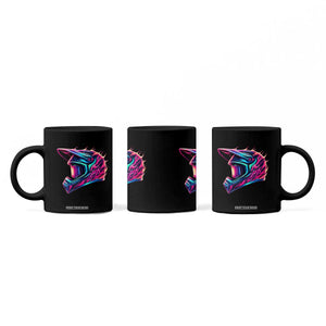 Motocross Helmet Neon Flame Graphic Dirt Bike Racing Coffee Mug TS11 Print Your Wear