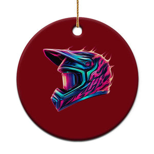 Motocross Helmet Neon Flame Graphic Dirt Bike Racing Ceramic Ornament TS11 1pc Red Print Your Wear