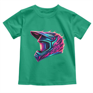 Motocross Helmet Neon Flame Graphic Dirt Bike Racing Toddler T Shirt TS11 Irish Green Print Your Wear