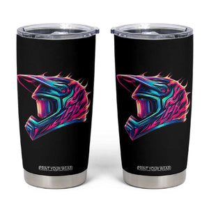 Motocross Helmet Neon Flame Graphic Dirt Bike Racing Tumbler Cup TS11 Black Print Your Wear