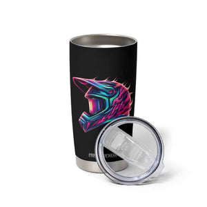 Motocross Helmet Neon Flame Graphic Dirt Bike Racing Tumbler Cup TS11 Print Your Wear