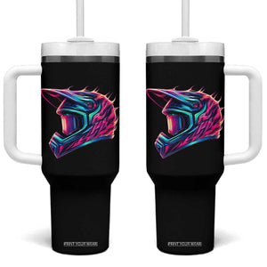 Motocross Helmet Neon Flame Graphic Dirt Bike Racing Tumbler With Handle TS11 One Size: 40 oz Black Print Your Wear