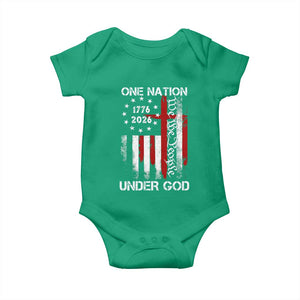 One Nation Under God 250 Years Baby Onesie 250th Anniversary USA TS11 Irish Green Print Your Wear