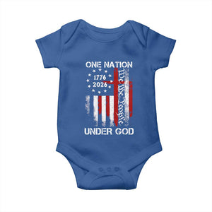 One Nation Under God 250 Years Baby Onesie 250th Anniversary USA TS11 Royal Blue Print Your Wear
