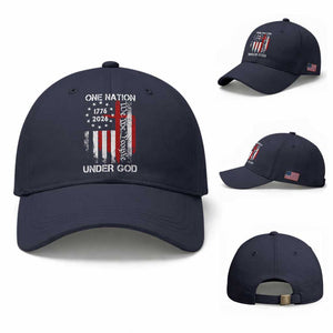 One Nation Under God 250 Years Baseball Cap 250th Anniversary USA TS11 Baseball Cap Universal Fit Navy Print Your Wear