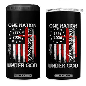 One Nation Under God 250 Years 4 in 1 Can Cooler Tumbler 250th Anniversary USA TS11 One Size: 16 oz Black Print Your Wear