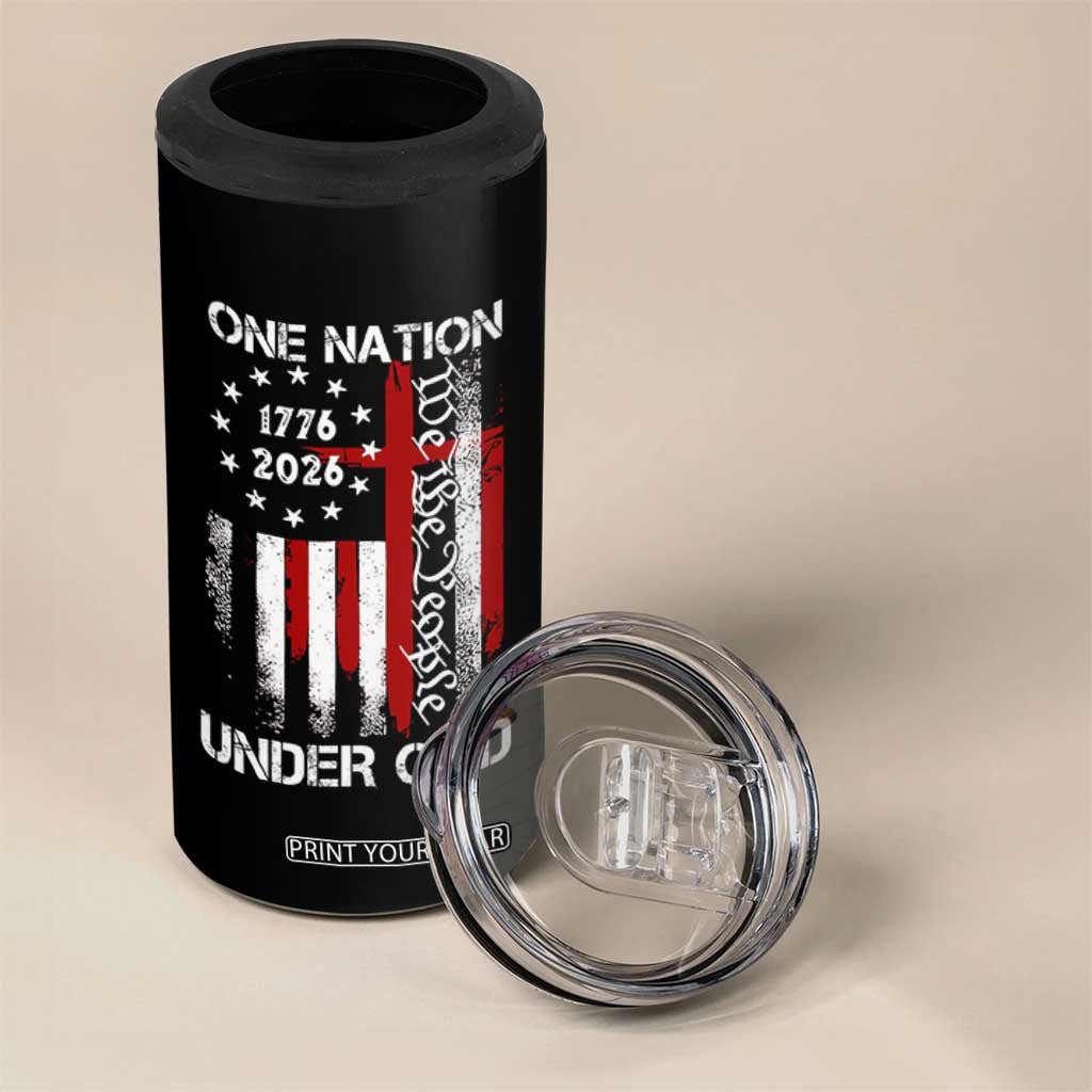 One Nation Under God 250 Years 4 in 1 Can Cooler Tumbler 250th Anniversary USA TS11 Print Your Wear