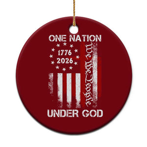 One Nation Under God 250 Years Ceramic Ornament 250th Anniversary USA TS11 1pc Red Print Your Wear