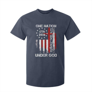 One Nation Under God 250 Years T Shirt For Kid 250th Anniversary USA TS11 Navy Print Your Wear