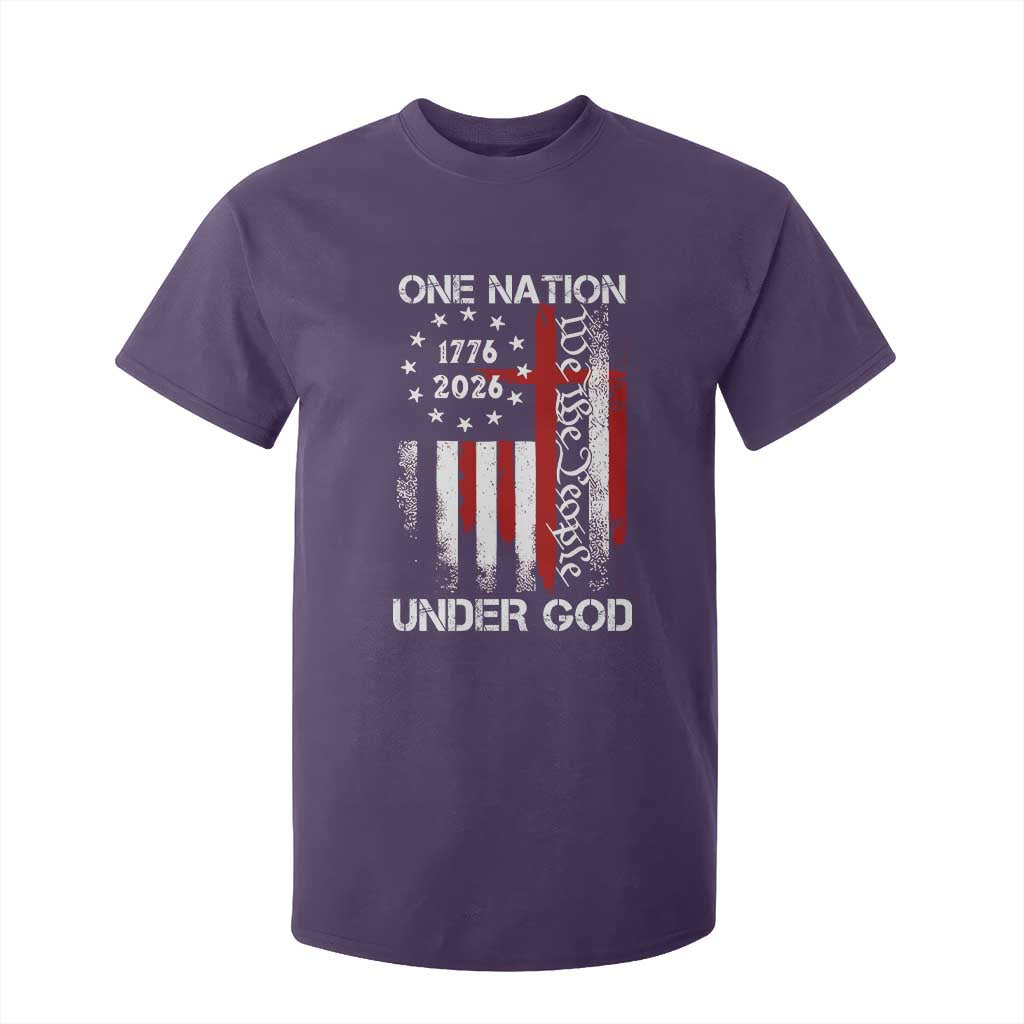 One Nation Under God 250 Years T Shirt For Kid 250th Anniversary USA TS11 Purple Print Your Wear