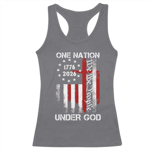 One Nation Under God 250 Years Racerback Tank Top 250th Anniversary USA TS11 Charcoal Print Your Wear