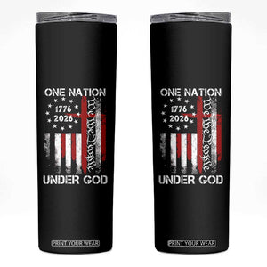 One Nation Under God 250 Years Skinny Tumbler 250th Anniversary USA TS11 Black Print Your Wear