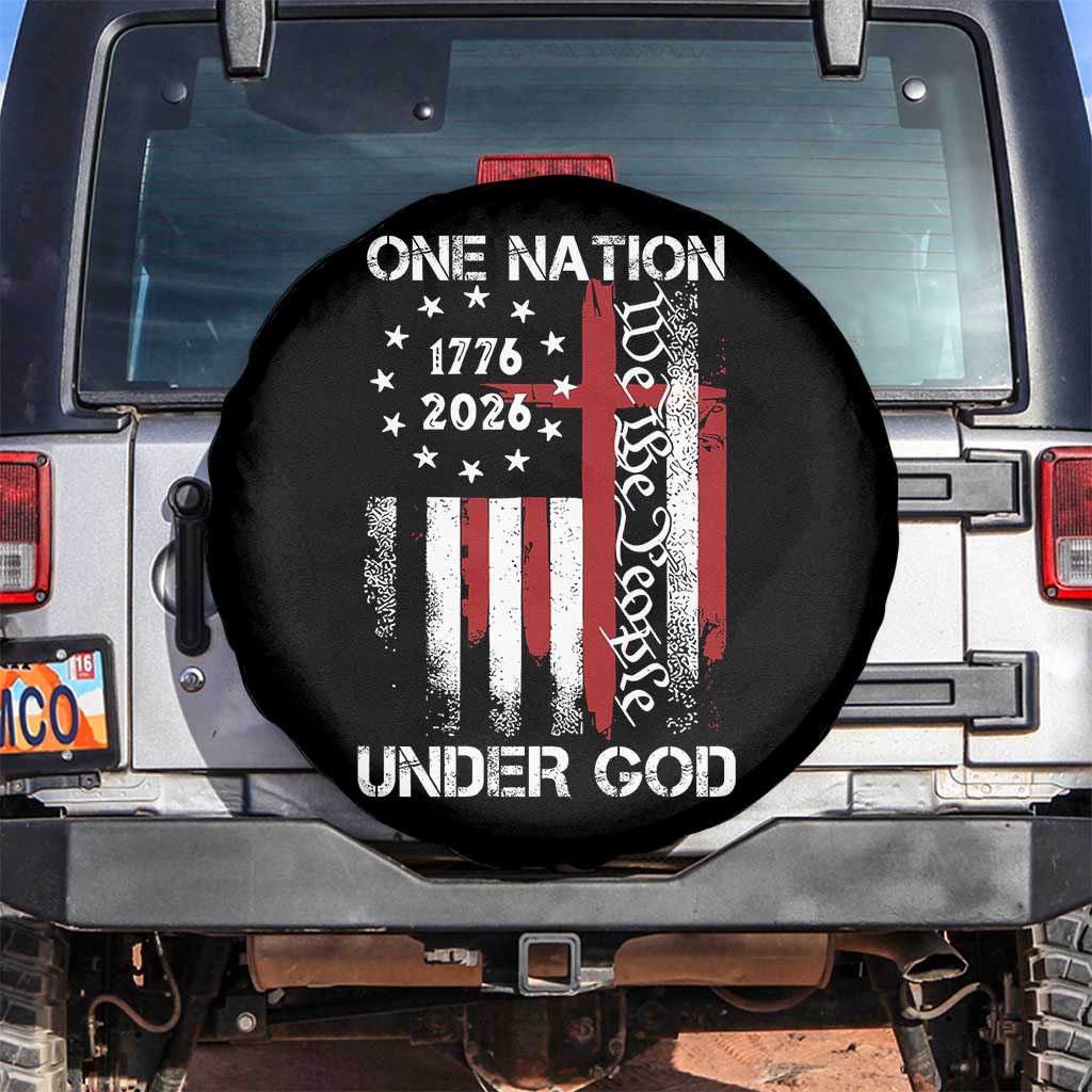 One Nation Under God 250 Years Spare Tire Cover 250th Anniversary USA TS11 No hole Black Print Your Wear