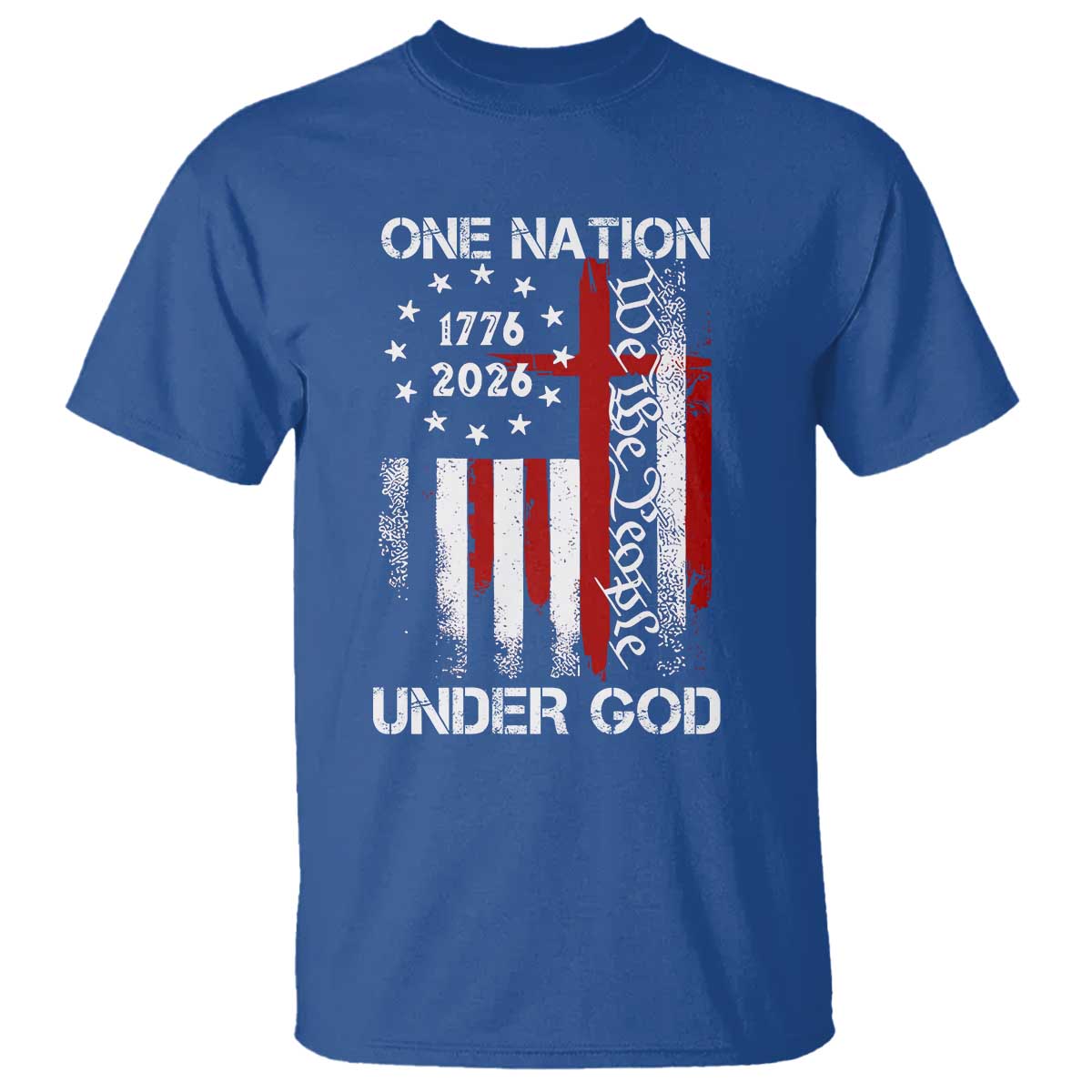 One Nation Under God 250 Years T Shirt 250th Anniversary USA TS11 Royal Blue Print Your Wear