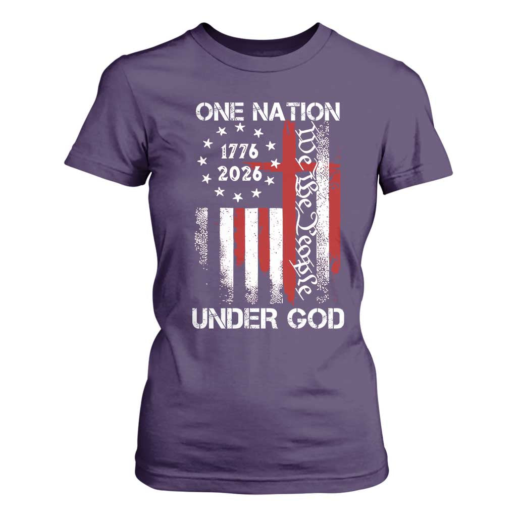 One Nation Under God 250 Years T Shirt For Women 250th Anniversary USA TS11 Purple Print Your Wear