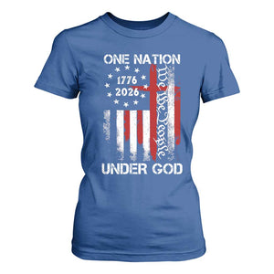 One Nation Under God 250 Years T Shirt For Women 250th Anniversary USA TS11 Royal Blue Print Your Wear