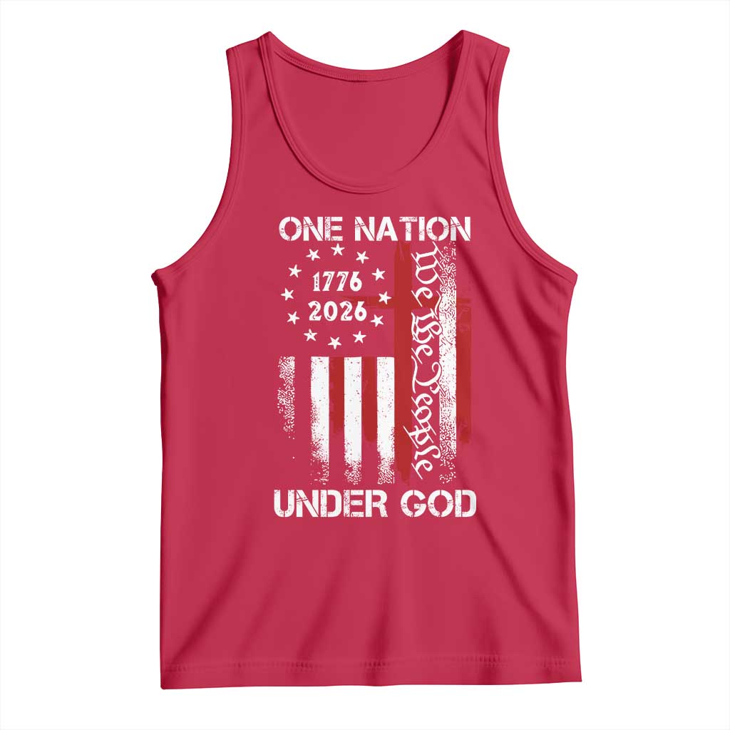 One Nation Under God 250 Years Tank Top 250th Anniversary USA TS11 Red Print Your Wear
