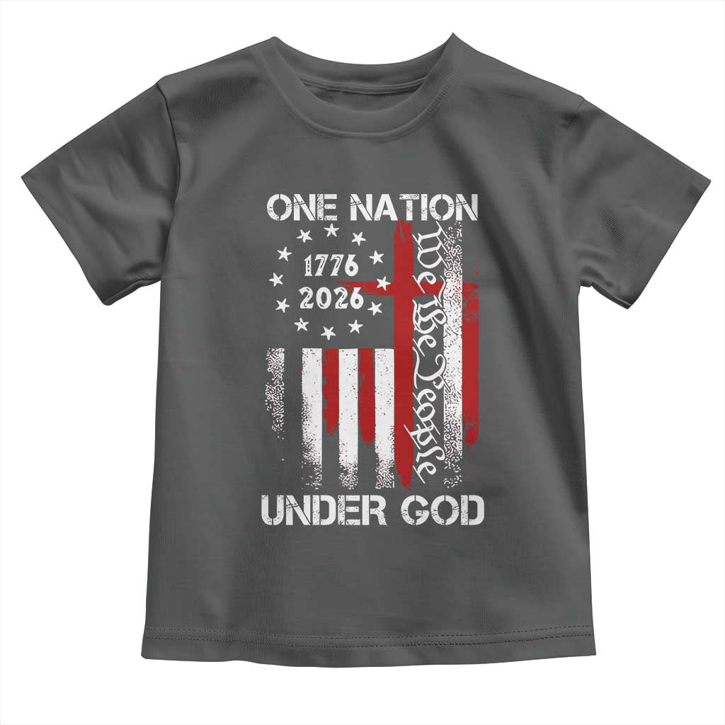 One Nation Under God 250 Years Toddler T Shirt 250th Anniversary USA TS11 Dark Heather Print Your Wear