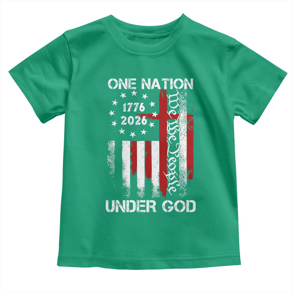 One Nation Under God 250 Years Toddler T Shirt 250th Anniversary USA TS11 Irish Green Print Your Wear
